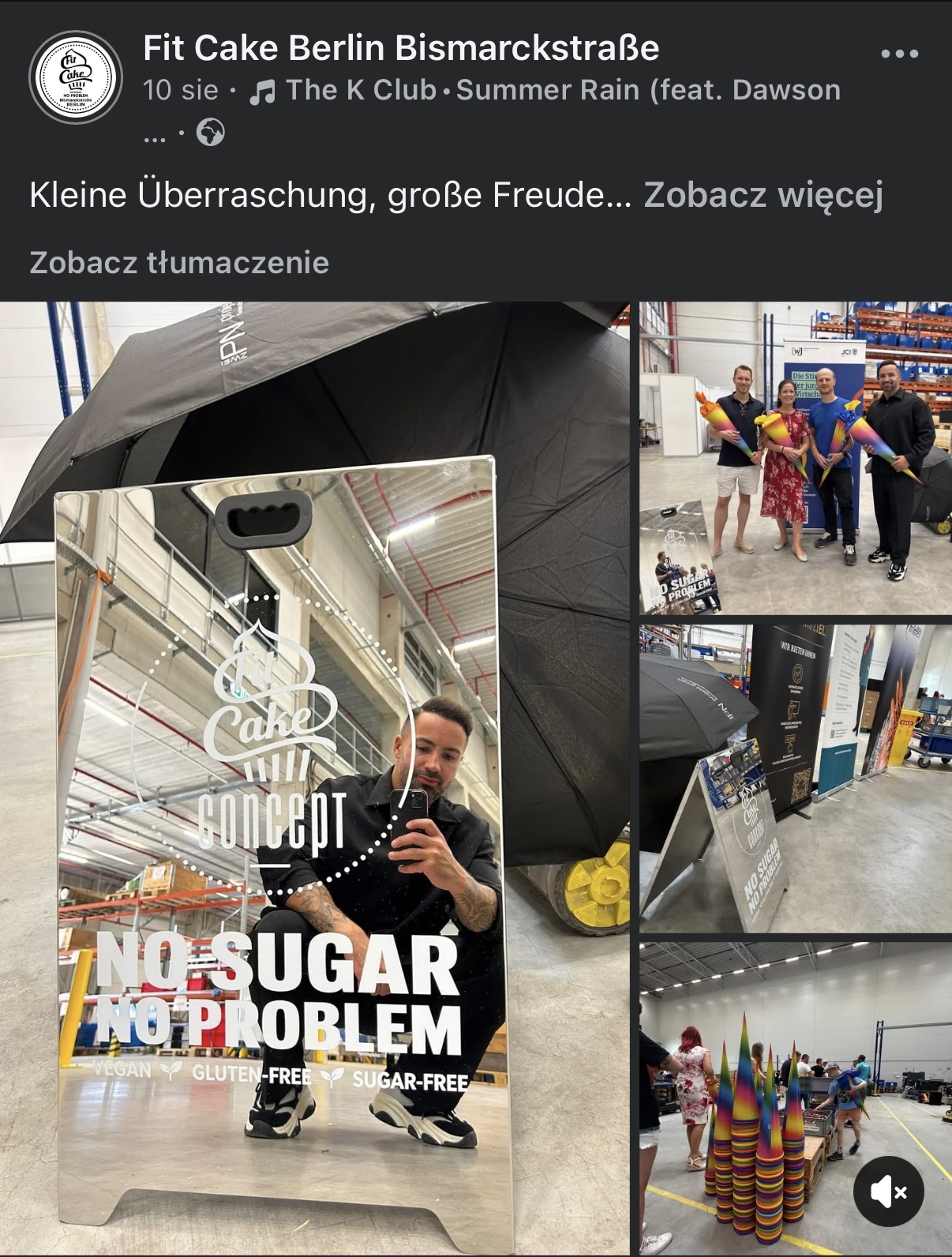 kreatywne działania kawiarni Fit Cake w Berlinie